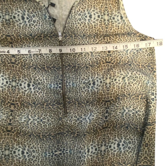 SPORT The Kooples Leopard Print Sleeveless Zipper Front Top Women's Size S - Picture 12 of 13